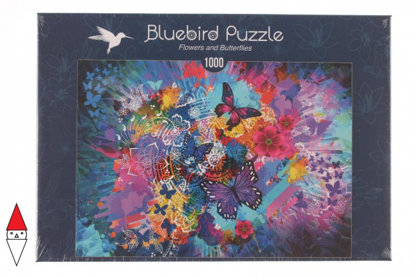 BLUEBIRD, BLUEBIRD-PUZZLE-70219, 3663384702198, PUZZLE ANIMALI BLUEBIRD FARFALLE FLOWERS AND BUTTERFLIES 1000 PZ