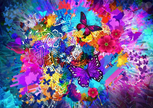 BLUEBIRD, BLUEBIRD-PUZZLE-70219, 3663384702198, PUZZLE ANIMALI BLUEBIRD FARFALLE FLOWERS AND BUTTERFLIES 1000 PZ