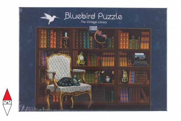 BLUEBIRD, BLUEBIRD-PUZZLE-70225, 3663384702259, PUZZLE OGGETTI BLUEBIRD LIBRERIA THE VINTAGE LIBRARY 1000 PZ