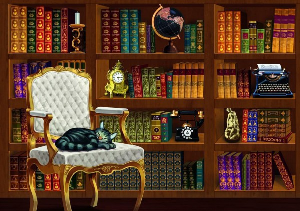BLUEBIRD, BLUEBIRD-PUZZLE-70225, 3663384702259, PUZZLE OGGETTI BLUEBIRD LIBRERIA THE VINTAGE LIBRARY 1000 PZ