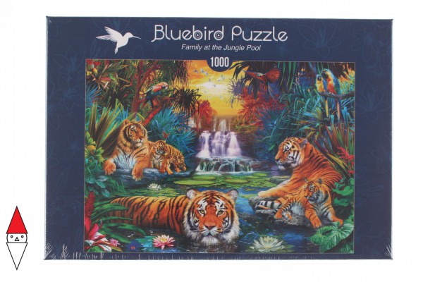 BLUEBIRD, BLUEBIRD-PUZZLE-70155, 3663384701559, PUZZLE ANIMALI BLUEBIRD TIGRI FAMILY AT THE JUNGLE POOL 1000 PZ