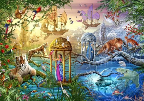 BLUEBIRD, BLUEBIRD-PUZZLE-70128, 3663384701283, PUZZLE GRAFICA BLUEBIRD FANTASY SHANGRI LA 1000 PZ