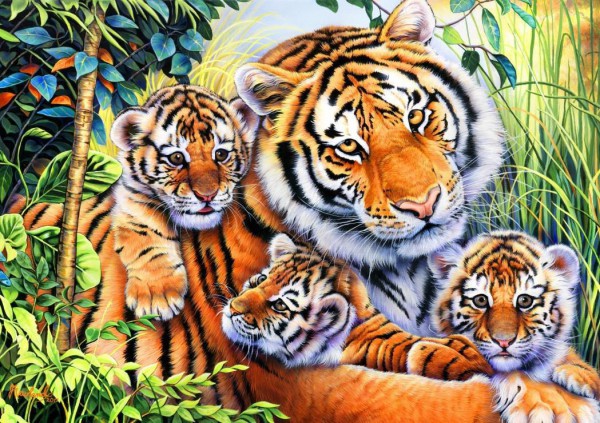 BLUEBIRD, BLUEBIRD-PUZZLE-70080, 3663384700804, PUZZLE ANIMALI BLUEBIRD TIGRI LILYS PRIDE 1000 PZ
