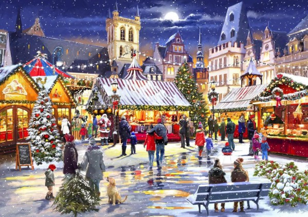 BLUEBIRD, BLUEBIRD-PUZZLE-70070, 3663384700705, PUZZLE TEMATICO BLUEBIRD NATALE XMAS MARKET 1000 PZ