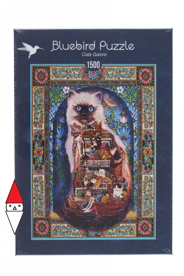 BLUEBIRD, BLUEBIRD-PUZZLE-70154, 3663384701542, PUZZLE ANIMALI BLUEBIRD GATTI CATS GALORE 1500 PZ
