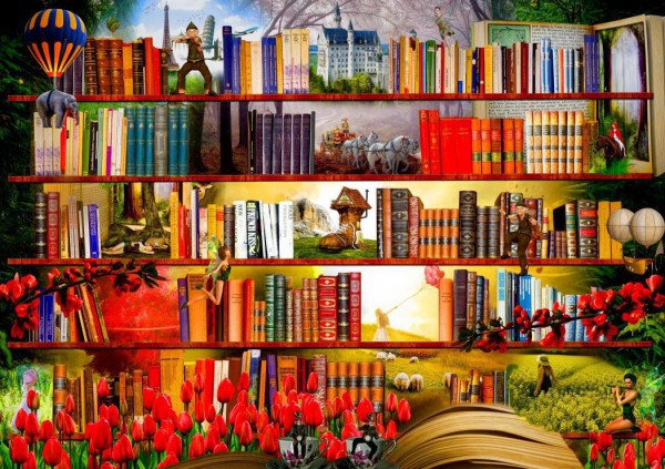 BLUEBIRD, BLUEBIRD-PUZZLE-70281, 3663384702815, PUZZLE TEMATICO BLUEBIRD LIBRERIA BEDTIME STORIES 1500 PZ