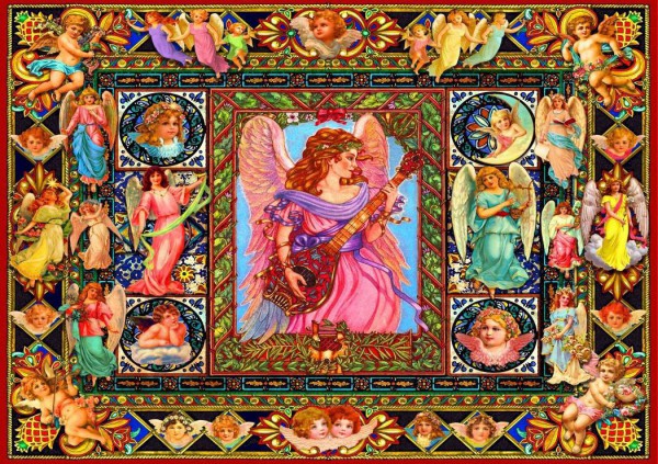 BLUEBIRD, BLUEBIRD-PUZZLE-70027, 3663384700279, PUZZLE TEMATICO BLUEBIRD ANGELI ANTIQUE ANGELS 1500 PZ