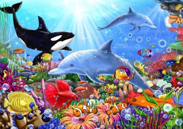 BLUEBIRD, BLUEBIRD-PUZZLE-70028, 3663384700286, PUZZLE PAESAGGI BLUEBIRD FONDALI MARINI BRIGHT UNDERSEA WORLD 1500 PZ