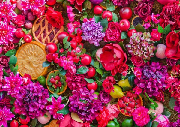 BLUEBIRD, BLUEBIRD-PUZZLE-70222, 3663384702228, PUZZLE PAESAGGI BLUEBIRD FIORI E GIARDINI FLOWERS & FRUITS 1500 PZ