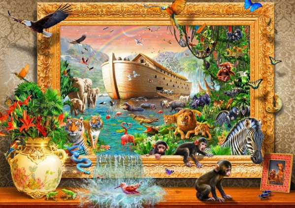 BLUEBIRD, BLUEBIRD-PUZZLE-70140, 3663384701405, PUZZLE ANIMALI BLUEBIRD ANIMALI VARI NOAHS ARK FRAMED 1500 PZ