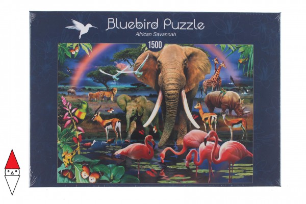 BLUEBIRD, BLUEBIRD-PUZZLE-70286, 3663384702860, PUZZLE ANIMALI BLUEBIRD ANIMALI VARI AFRICAN SAVANNAH 1500 PZ