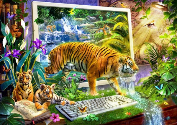 BLUEBIRD, BLUEBIRD-PUZZLE-70200, 3663384702006, PUZZLE ANIMALI BLUEBIRD TIGRI TIGER COMING TO LIFE 1500 PZ