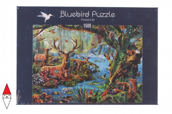 BLUEBIRD, BLUEBIRD-PUZZLE-70185, 3663384701856, PUZZLE ANIMALI BLUEBIRD FORESTA FOREST LIFE 1500 PZ