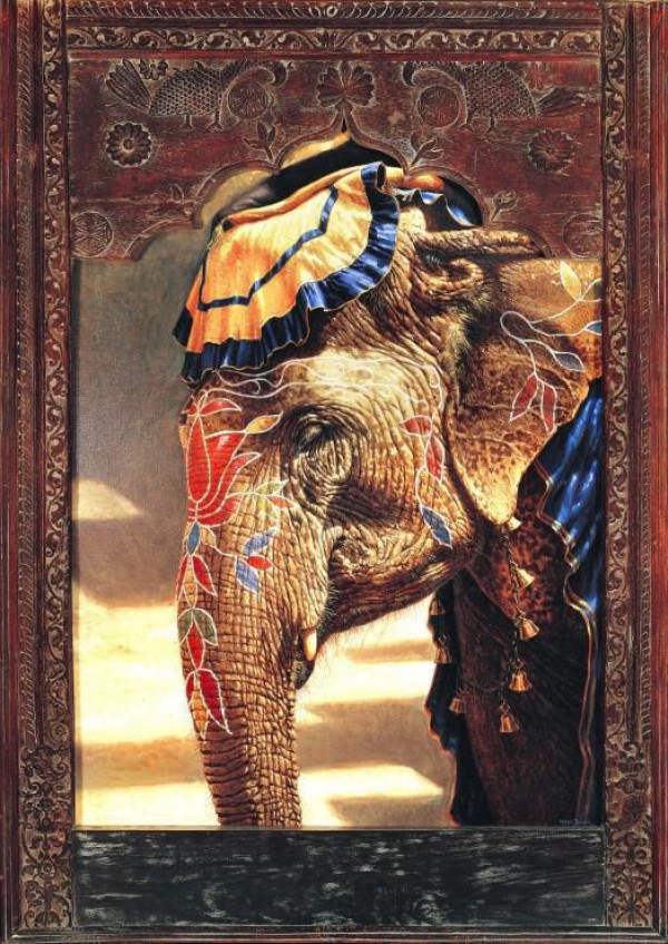 BLUEBIRD, BLUEBIRD-PUZZLE-70061, 3663384700613, PUZZLE ANIMALI BLUEBIRD ELEFANTI PAINTED LADY WITH FRAME 2000 PZ