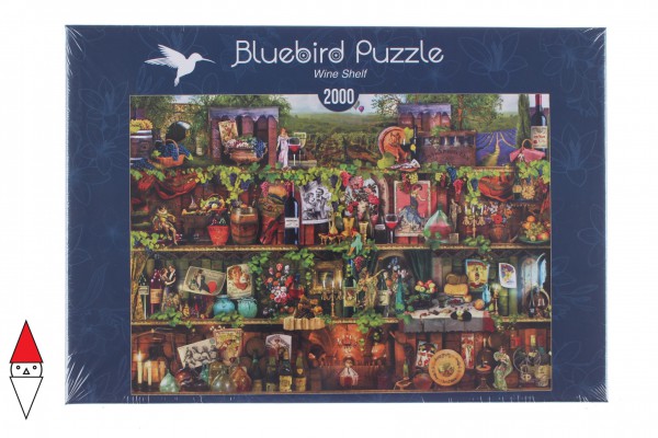 BLUEBIRD, BLUEBIRD-PUZZLE-70142, 3663384701429, PUZZLE OGGETTI BLUEBIRD LIBRERIA WINE SHELF 2000 PZ