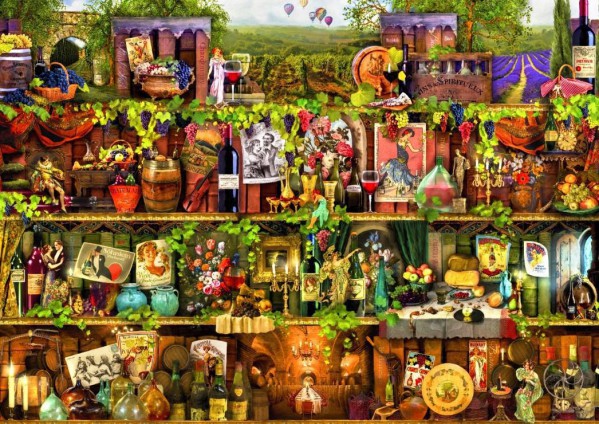 BLUEBIRD, BLUEBIRD-PUZZLE-70142, 3663384701429, PUZZLE OGGETTI BLUEBIRD LIBRERIA WINE SHELF 2000 PZ