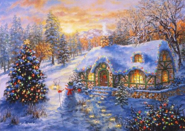 BLUEBIRD, BLUEBIRD-PUZZLE-70065, 3663384700651, PUZZLE TEMATICO BLUEBIRD NATALE CHRISTMAS COTTAGE 2000 PZ