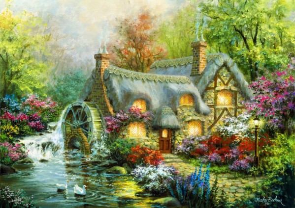 BLUEBIRD, BLUEBIRD-PUZZLE-70063, 3663384700637, PUZZLE EDIFICI BLUEBIRD COTTAGES E CHALETS COUNTRY RETREAT 3000 PZ