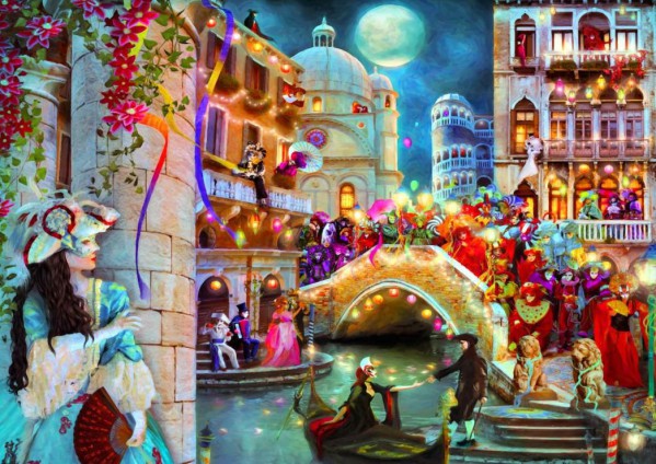 BLUEBIRD, BLUEBIRD-PUZZLE-70163, 3663384701634, PUZZLE TEMATICO BLUEBIRD CARNEVALE CARNIVAL MOON VENEZIA 3000 PZ