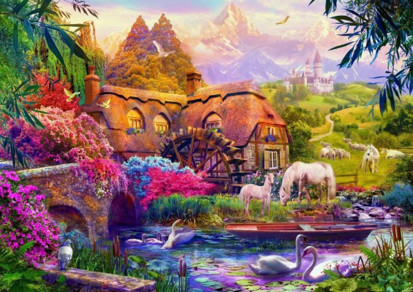 BLUEBIRD, BLUEBIRD-PUZZLE-70146, 3663384701467, PUZZLE EDIFICI BLUEBIRD COTTAGES E CHALETS OLD MILL 3000 PZ