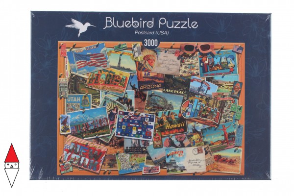 BLUEBIRD, BLUEBIRD-PUZZLE-70170, 3663384701702, PUZZLE OGGETTI BLUEBIRD CARTOLINE POSTCARD (USA) 3000 PZ