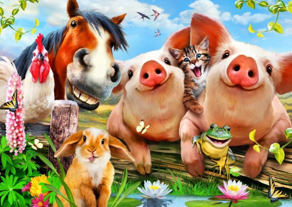 BLUEBIRD, BLUEBIRD-PUZZLE-70285, 3663384702853, PUZZLE ANIMALI BLUEBIRD ANIMALI VARI PETTING FARM 500 PZ
