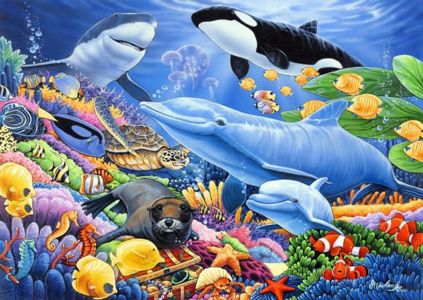 BLUEBIRD, BLUEBIRD-PUZZLE-70084, 3663384700842, PUZZLE PAESAGGI BLUEBIRD FONDALI MARINI SEALIFE 500 PZ