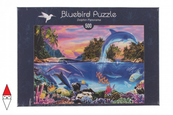 BLUEBIRD, BLUEBIRD-PUZZLE-70132, 3663384701320, PUZZLE PAESAGGI BLUEBIRD FONDALI MARINI DOLPHIN PANORAMA 500 PZ