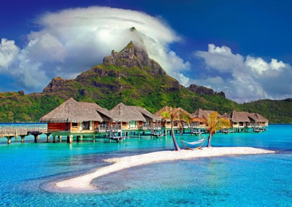 BLUEBIRD, BLUEBIRD-PUZZLE-70005, 3663384700057, PUZZLE PAESAGGI BLUEBIRD MARE E OCEANO BORA BORA, TAHITIEUR 500 PZ