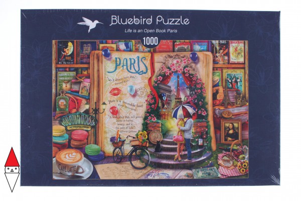 BLUEBIRD, BLUEBIRD-PUZZLE-70239-P, 3663384702396, PUZZLE TEMATICO BLUEBIRD CITTA LIFE IS AN OPEN BOOK PARIS 1000 PZ