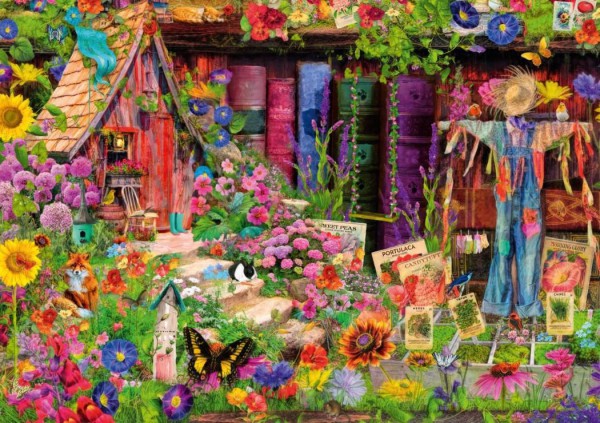 BLUEBIRD, BLUEBIRD-PUZZLE-70238-P, 3663384702389, PUZZLE PAESAGGI BLUEBIRD FIORI E GIARDINI THE SCARECROWS GARDEN 1000 PZ
