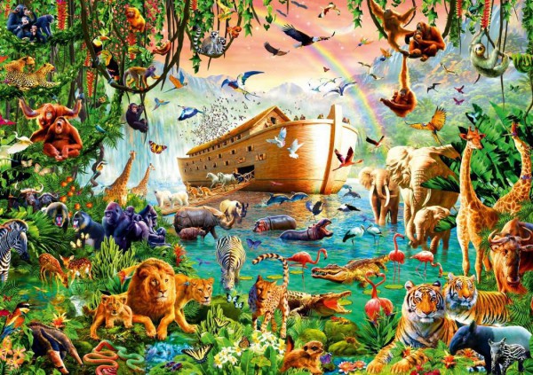 BLUEBIRD, BLUEBIRD-PUZZLE-70243-P, 3663384702433, PUZZLE ANIMALI BLUEBIRD ANIMALI VARI NOAH S ARK 1000 PZ