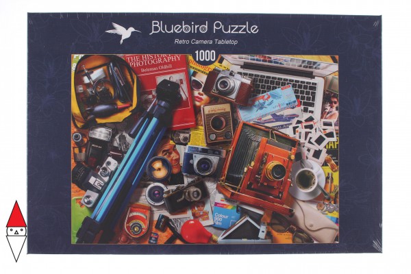 BLUEBIRD, BLUEBIRD-PUZZLE-70240-P, 3663384702402, PUZZLE OGGETTI BLUEBIRD FOTOCAMERE RETRO CAMERA TABLETOP 1000 PZ