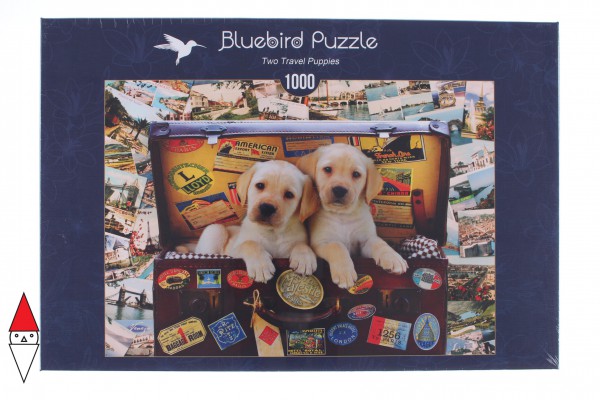 BLUEBIRD, 70237-P, 3663384702372, PUZZLE ANIMALI BLUEBIRD CANI TWO TRAVEL PUPPIES 1000 PZ