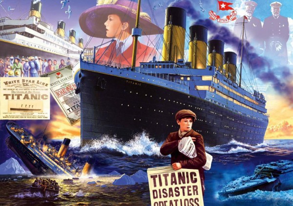 BLUEBIRD, 70231-P, 3663384702310, PUZZLE MEZZI DI TRASPORTO BLUEBIRD BARCHE E NAVI TITANIC 1000 PZ