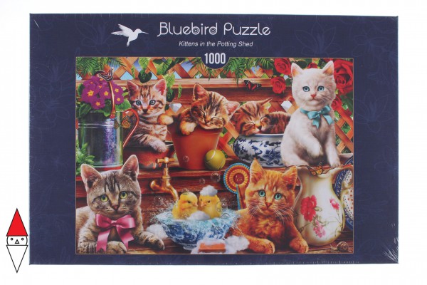 BLUEBIRD, 70241-P, 3663384702419, PUZZLE ANIMALI BLUEBIRD GATTI KITTENS IN THE POTTING SHED 1000 PZ