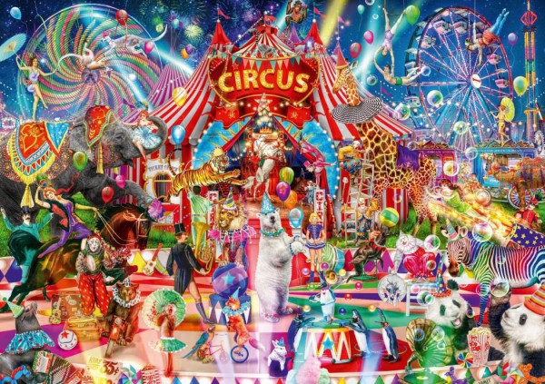 BLUEBIRD, 70229-P, 3663384702297, PUZZLE TEMATICO BLUEBIRD CIRCO A NIGHT AT THE CIRCUS 4000 PZ