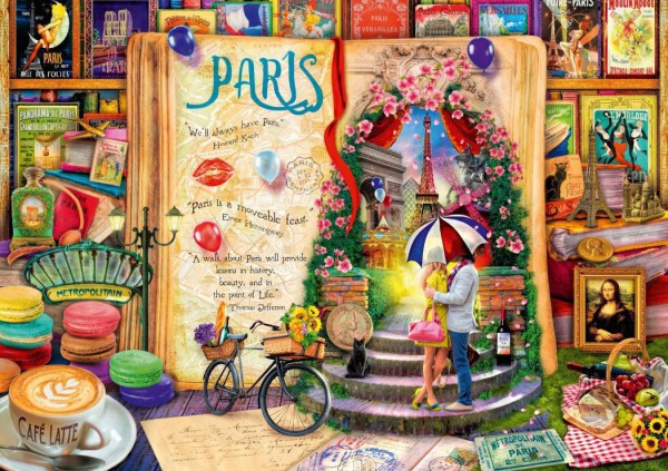 BLUEBIRD, 70262-P, 3663384702624, PUZZLE TEMATICO BLUEBIRD CITTA LIFE IS AN OPEN BOOK PARIS PARIGI 4000 PZ