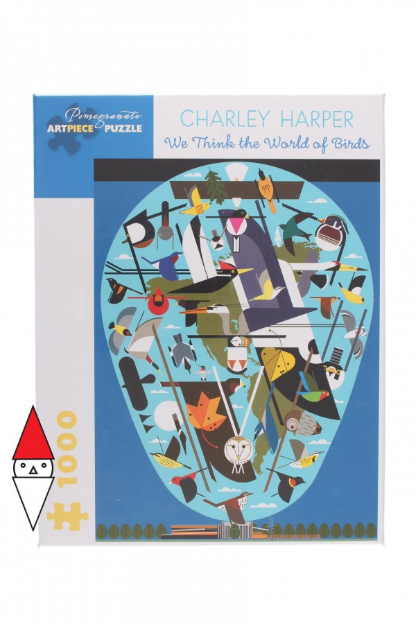 POMEGRANATE, POMEGRANATE-AA1056, 9780764986826, PUZZLE GRAFICA POMEGRANATE CHARLEY HARPER - WE THINK THE WORLD OF BIRDS 1000 PZ