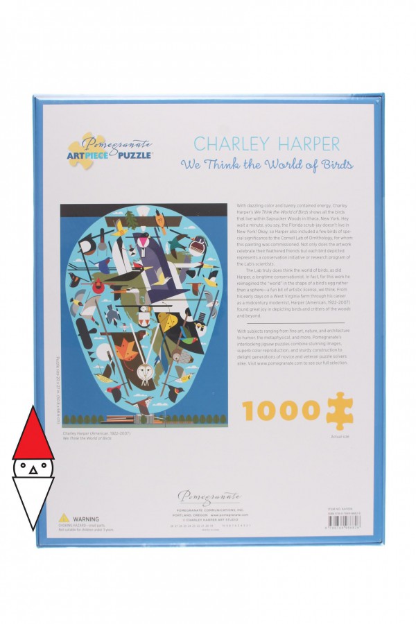 POMEGRANATE, POMEGRANATE-AA1056, 9780764986826, PUZZLE GRAFICA POMEGRANATE CHARLEY HARPER - WE THINK THE WORLD OF BIRDS 1000 PZ