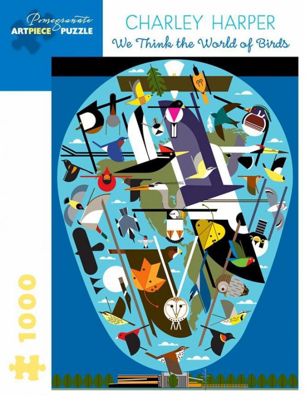 POMEGRANATE, POMEGRANATE-AA1056, 9780764986826, PUZZLE GRAFICA POMEGRANATE CHARLEY HARPER - WE THINK THE WORLD OF BIRDS 1000 PZ