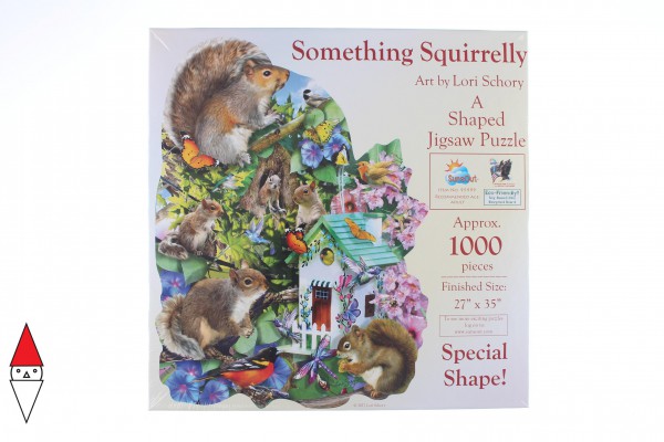 SUNSOUT, SUNSOUT-95999, 796780959996, PUZZLE SAGOMATO SUNSOUT SCOIATTOLI LORI SCHORY - SOMETHING SQUIRRELLY 1000 PZ