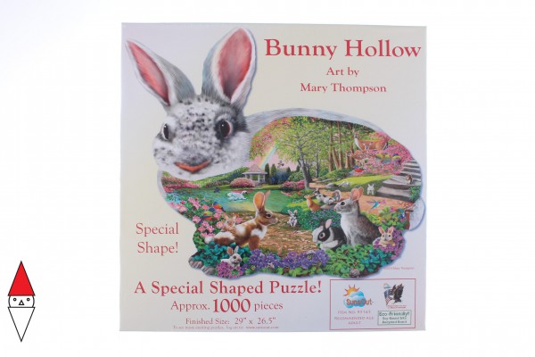 SUNSOUT, SUNSOUT-95165, 796780951655, PUZZLE SAGOMATO SUNSOUT CONIGLI MARY THOMPSON - BUNNY HOLLOW 1000 PZ