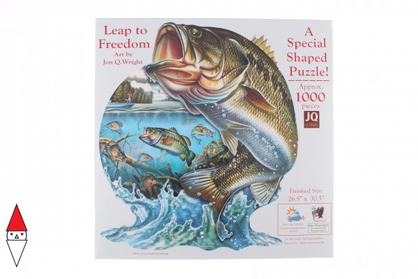 SUNSOUT, SUNSOUT-96092, 796780960923, PUZZLE SAGOMATO SUNSOUT PESCI JON Q.WRIGHT - LEAP TO FREEDOM 1000 PZ