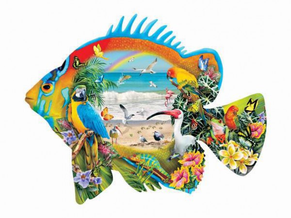 SUNSOUT, SUNSOUT-96018, 796780960183, PUZZLE SAGOMATO SUNSOUT PESCI LORI SCHORY - BEACHFRONT 1000 PZ