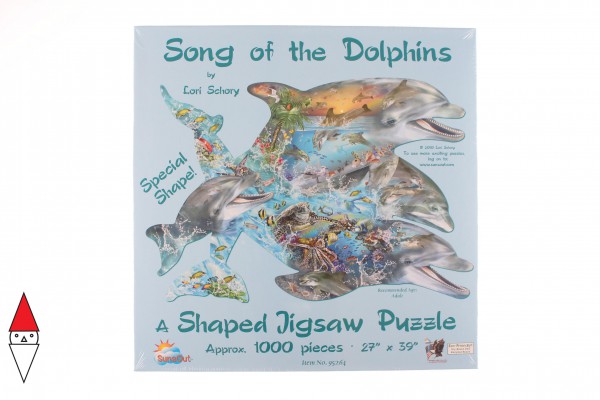 SUNSOUT, SUNSOUT-95264, 796780952645, PUZZLE SAGOMATO SUNSOUT DELFINI 1000 PZ