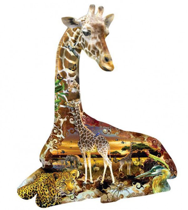SUNSOUT, SUNSOUT-95349, 796780953499, PUZZLE SAGOMATO SUNSOUT GIRAFFE LORI SCHORY - AFRICAN SPOTS 700 PZ