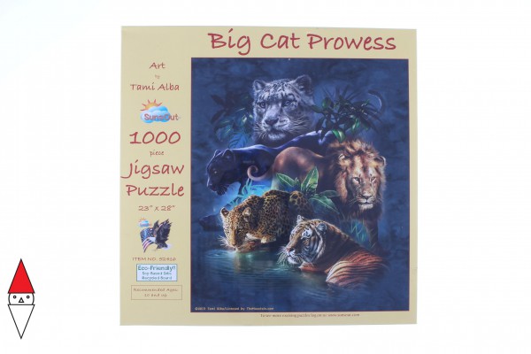 SUNSOUT, SUNSOUT-52416, 796780524163, PUZZLE ANIMALI SUNSOUT ANIMALI VARI TAMI ALBA - BIG CAT PROWESS 1000 PZ