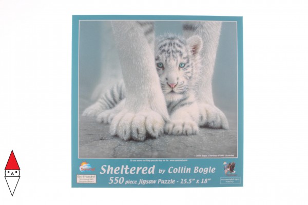 SUNSOUT, SUNSOUT-21852, 796780218529, PUZZLE ANIMALI SUNSOUT TIGRI COLLIN BOGLE - SHELTERED 550 PZ