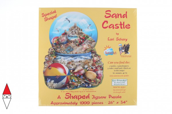 SUNSOUT, SUNSOUT-95352, 796780953529, PUZZLE SAGOMATO SUNSOUT FONDALI MARINI LORI SCHORY - SAND CASTLE 1000 PZ